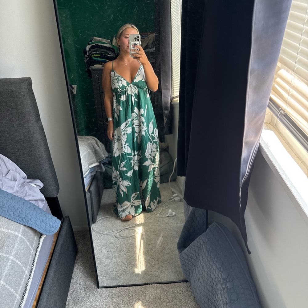 Green Floral Maxi Dress